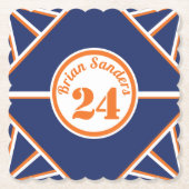 Inspiriert Blue & Orange Paper Untersetzer (Vorderseite)