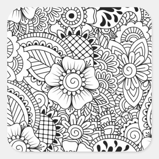 Inspiriert Blume Quadratischer Aufkleber (Vorderseite)