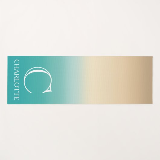 Inspiriert Design mit Monogramm und Name Yogamatte (Vorderseite (Horizontal))
