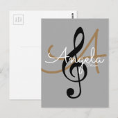 inspiriert, dreifache Klammer mit Namen, cool Postkarte (Vorne/Hinten)