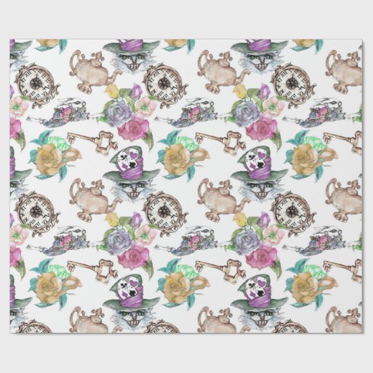 Inspiriert durch Alice im Wunderland Geschenkpapier (Flach)