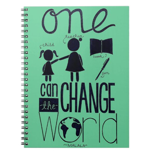 "Inspiriert durch Malala" Notizbuch Notizblock (Vorderseite)
