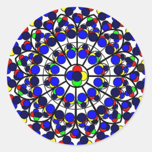Inspiriert durch South Rose Window, Notre-Dame de  Runder Aufkleber
