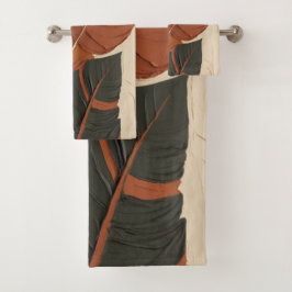 Inspiriert Ebenen | Moderne Leaf-Malerei Badhandtuch Set