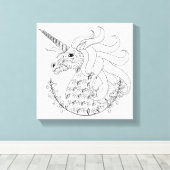 Inspiriert Einhorn Leinwanddruck (Insitu (Holzboden))