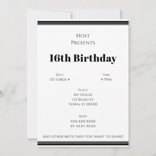 Inspiriert Einladung von Playbill (Rückseite)