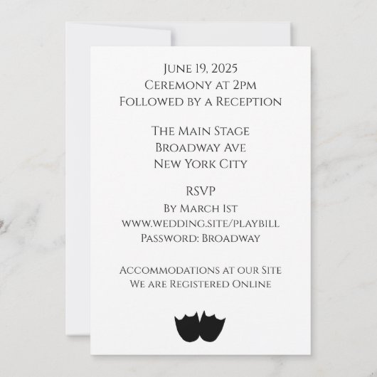 Inspiriert Einladung zum Hochzeitsfeiern (Rückseite)