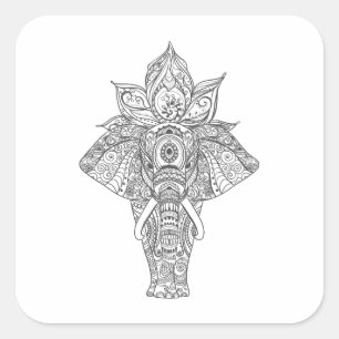 Inspiriert Elefant Quadratischer Aufkleber