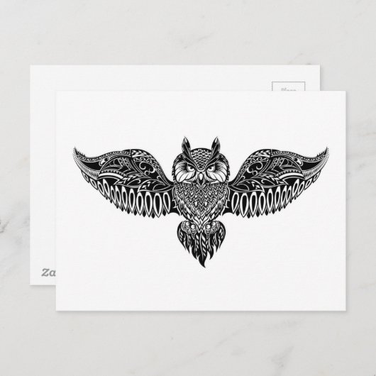 Inspiriert Eule Postkarte (Vorne/Hinten)