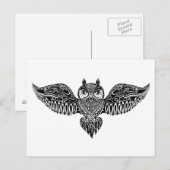 Inspiriert Eule Postkarte (Vorne/Hinten)