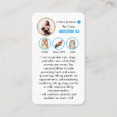 Inspiriert Foto zur Betreuung von Haustieren Visitenkarte (Vorderseite)