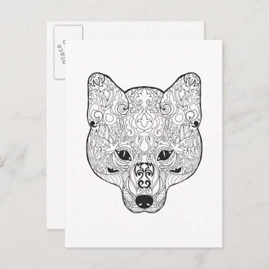 Inspiriert Fox Head Postkarte (Vorne/Hinten)