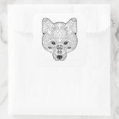 Inspiriert Fox Head Quadratischer Aufkleber (Tasche)