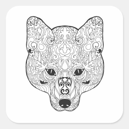Inspiriert Fox Head Quadratischer Aufkleber (Vorderseite)