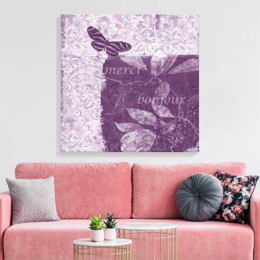 Inspiriert Französisch Lilac Leinwanddruck (Insitu (Wohnzimmer))