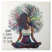 Inspiriert Frau innerhalb der Keramik Fliese (Vorderseite)