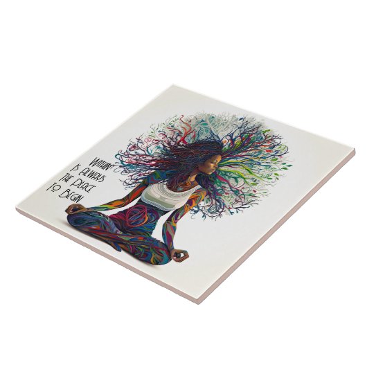 Inspiriert Frau innerhalb der Keramik Fliese (Seite)