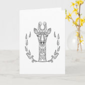 Inspiriert Giraffe Karte (Gelbe Blume)