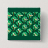 Inspiriert Grüne Vögel und Baummuster Button (Vorderseite)