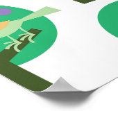 Inspiriert Grüne Vögel und Baummuster Poster (Ecke)