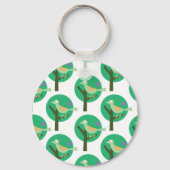 Inspiriert Grüne Vögel und Baummuster Schlüsselanhänger (Rückseite)