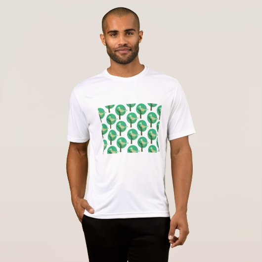 Inspiriert Grüne Vögel und Baummuster T-Shirt (Vorne ganz)