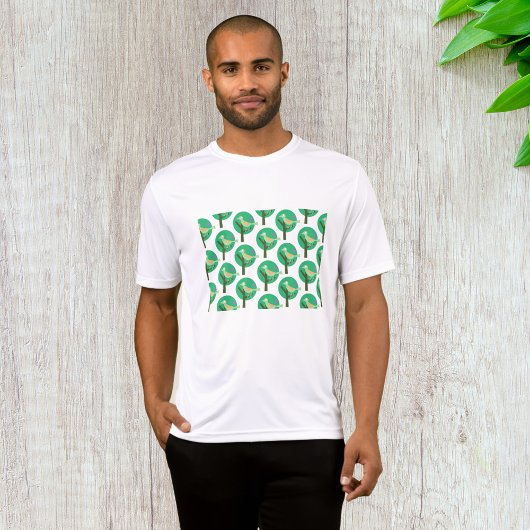 Inspiriert Grüne Vögel und Baummuster T-Shirt