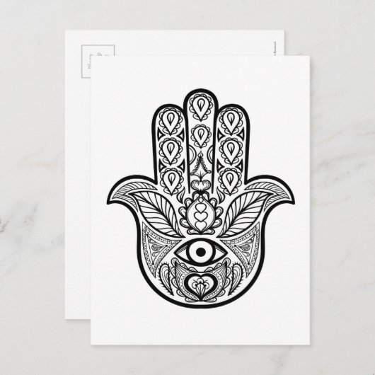 Inspiriert Hamsa Hand Postkarte (Vorne/Hinten)