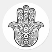 Inspiriert Hamsa Hand Runder Aufkleber (Vorderseite)