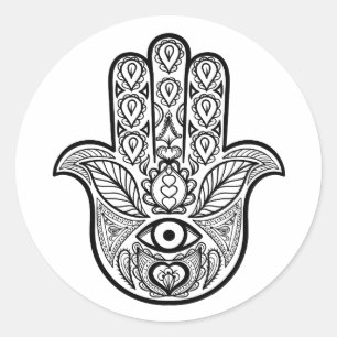 Inspiriert Hamsa Hand Runder Aufkleber