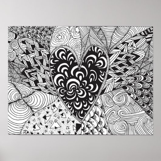 Inspiriert Herzdoodle 2 Poster (Vorne)