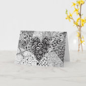 Inspiriert Herzdoodle Karte (Gelbe Blume)