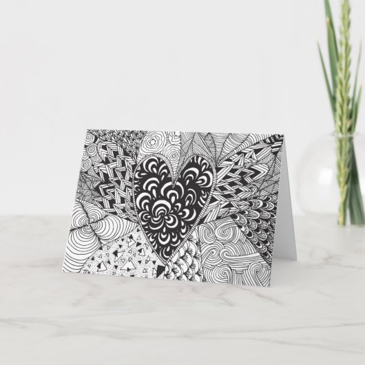 Inspiriert Herzdoodle Karte (Vorderseite)