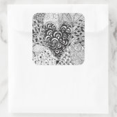 Inspiriert Herzdoodle Quadratischer Aufkleber (Tasche)