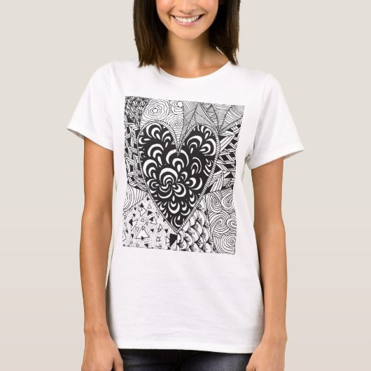 Inspiriert Herzdoodle T-Shirt (Vorderseite)