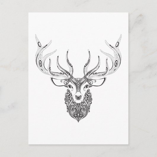 Inspiriert Hirschkopf Postkarte (Vorderseite)