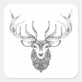 Inspiriert Hirschkopf Quadratischer Aufkleber (Vorderseite)