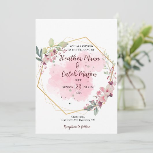 Inspiriert Hochzeitseinladung Einladung (Stehend Vorderseite)