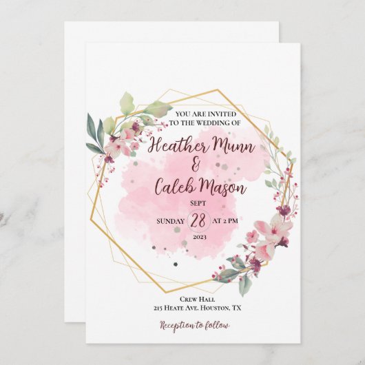 Inspiriert Hochzeitseinladung Einladung (Vorne/Hinten)