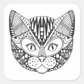 Inspiriert Katze Quadratischer Aufkleber (Vorderseite)
