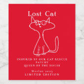 Inspiriert Katzen-Rescue, rote Weinetiketten Weinetikett (Einzelnes Label)