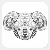 Inspiriert Koala Bear Quadratischer Aufkleber (Vorderseite)