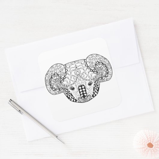 Inspiriert Koala Bear Quadratischer Aufkleber (Umschlag)