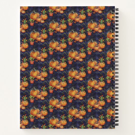 Inspiriert Kürbis und Kaktus (Design 1) Notizblock (Rückseite)