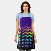 "Inspiriert" Lila RegenbogenSchürze Schürze (Getragen)