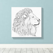 Inspiriert Löwenkopf 30 Leinwanddruck (Insitu (Holzboden))