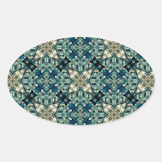 Inspiriert marokkanisches Design Ovaler Aufkleber (Vorderseite)
