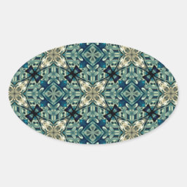 Inspiriert marokkanisches Design Ovaler Aufkleber