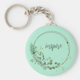 Inspiriert mit floralen botanischen Rahmen Schlüsselanhänger