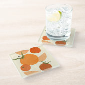 Inspiriert: Moderne Abstrakte Formen Glasuntersetzer (Schrägansicht)